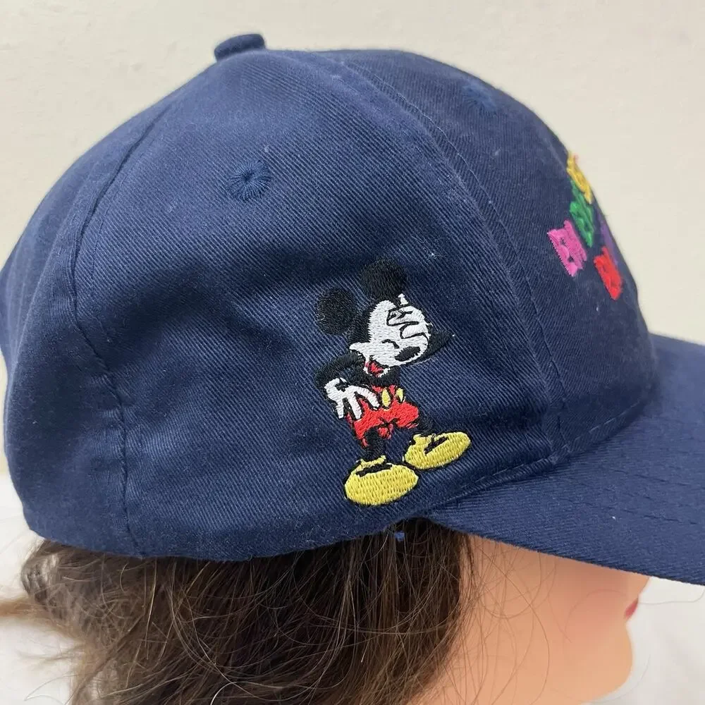 Vintage Disney Goofy Hat Co Mickey Mouse Snapback Hat Navy Cap Embroidered